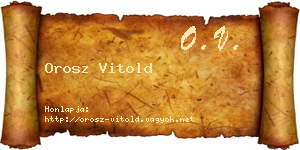 Orosz Vitold névjegykártya